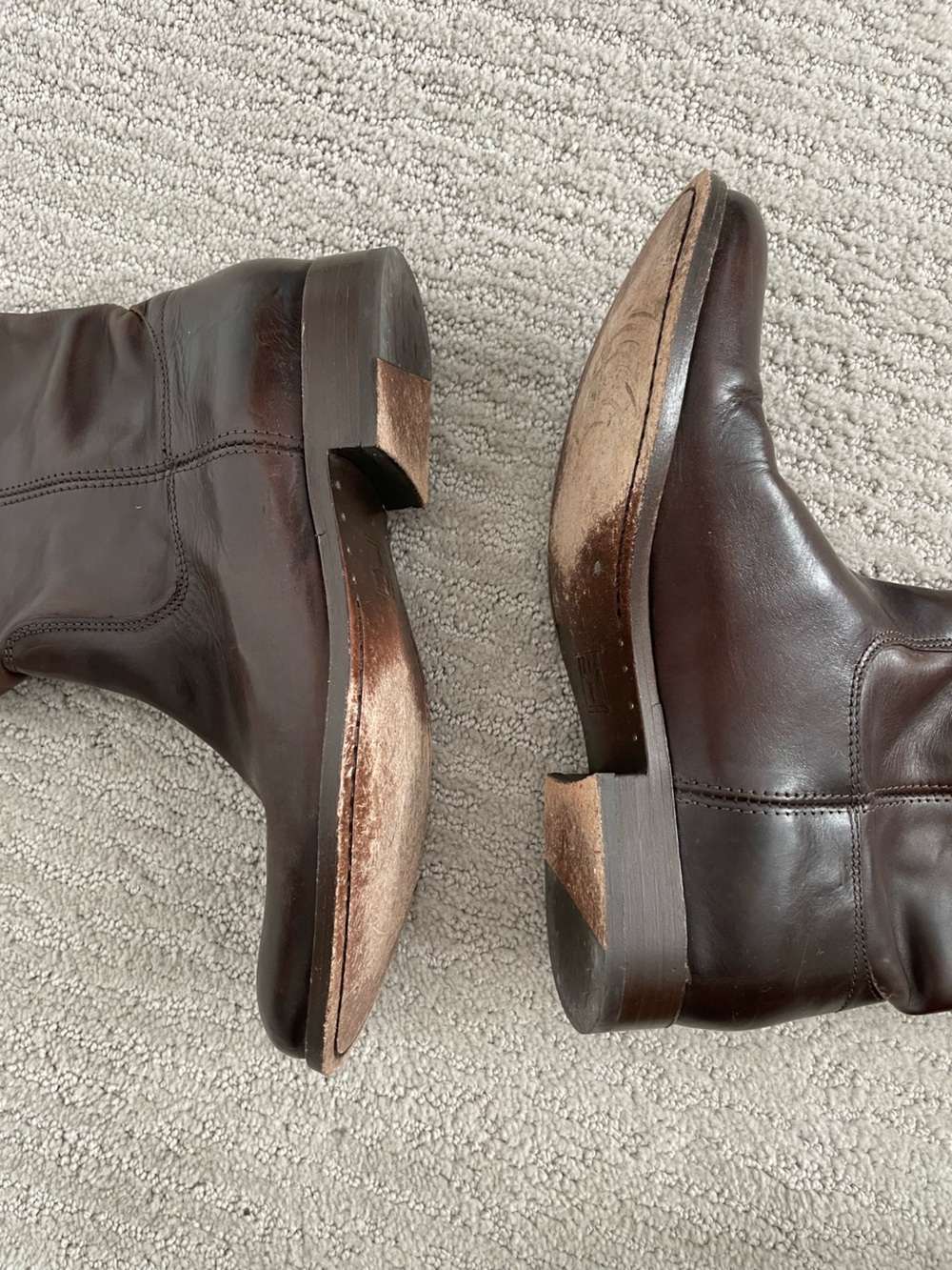 Frye Leather Boots Size 8.5 Dark Brown - Picture 6 of 9
